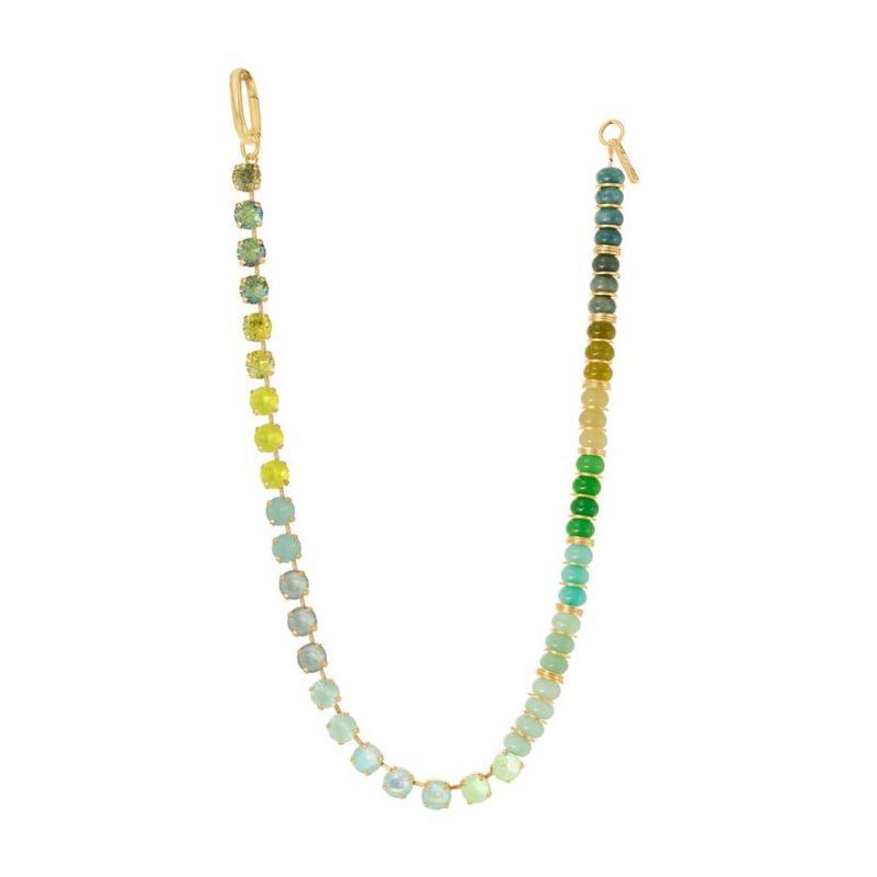 Zircon Layered Choker Necklace Three Tier Rainbow Beads Stylish Jewelry for Girls Women Festival Gift Casual Wear