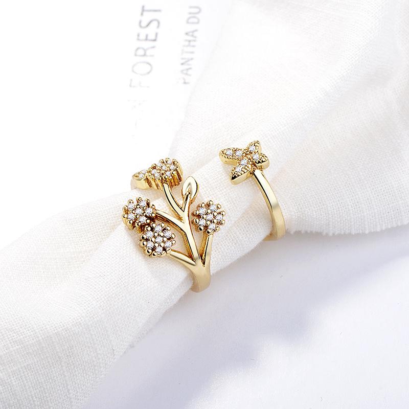 Lindon Classic Copper Alloy Zircon Ring Ladies Jewelry Wedding Promise Party Gift