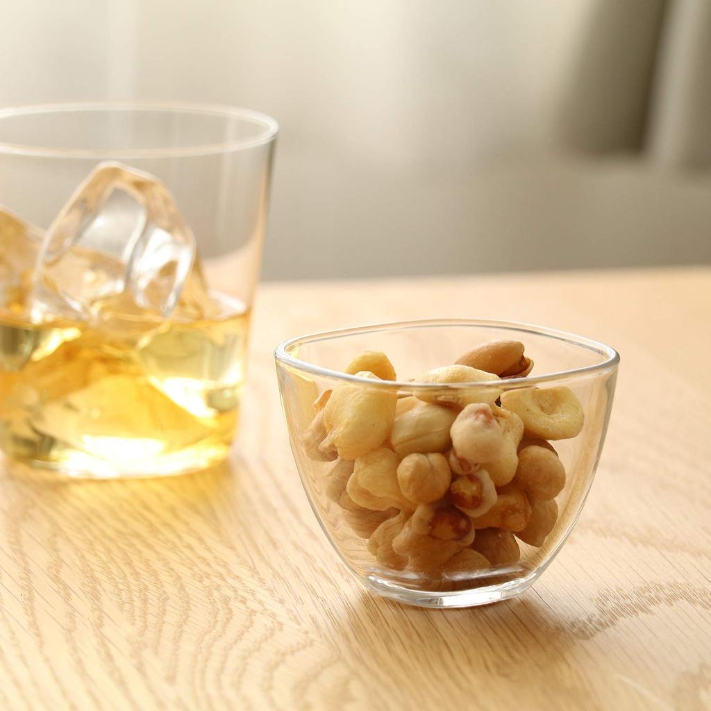 ADERIA Plain Square Glass Bowls (6 Pieces) - Made In Japan. Ideal for Salads, Desserts, and Sweets. Perfect for Single Diners, Couples, or Even for Se