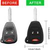 TOMALL 2Pcs Silicone Key Fob Cover 3 Buttons Compatible with Jeep Chrysler Dodge 2007-2018 Wrangler Flip Key Jacket Protector Holder Remote Rubber
