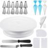 71-Piece Cake Turntable Baking Set with Piping Bag, Tips, Coupler, Spatula, and Color Box Packaging