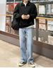 Men's Trendy American Sweatshirt: Spring/Autumn, Loose Fit, Korean College Style, Casual Lapel Pullover Top