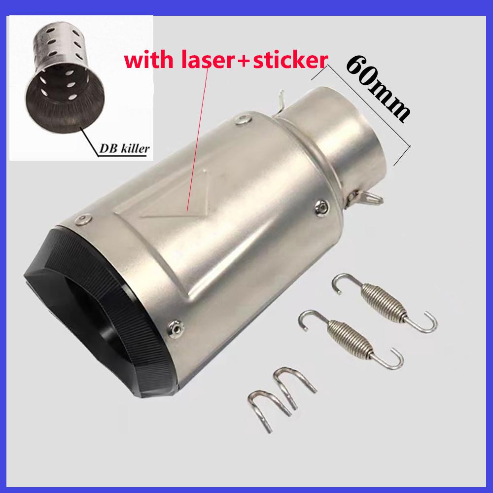 Motorcycle Exhaust Pipe Universal 51mm 60mm for Racing tubo escape escapamento de moto CBR600F MT07 Z800 R6