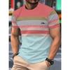 New Summer Men's Fashion T-shirt Personality Geometric Pattern Printed Men's T-shirt Top