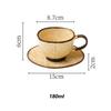Elegant Coffee Cup with Scoop Saucer,304 Stainless Steel,Espresso Cup,Milk Mug,Cappuccino for Afternoon Tea Camping Cafeteria