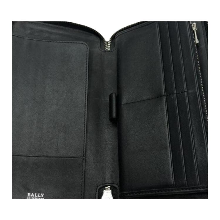 Bally Classic Versatile Embossed Logo Leather Clutch Men Clutch Black 6219907