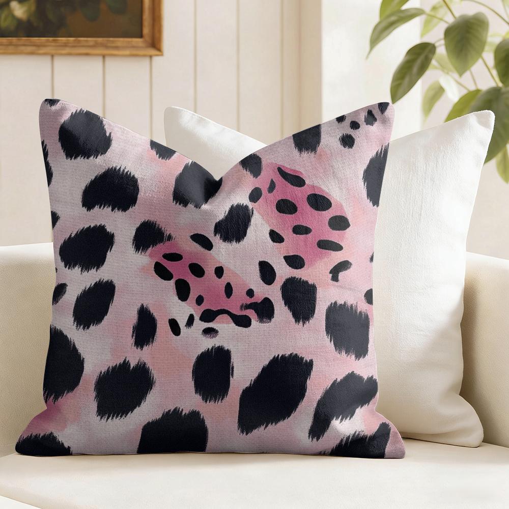 Classic Leopard Print Cushion Cover Eco Linen Pillow Case DoubleSided Print Breathable Durable Zipper Home Decor Gift