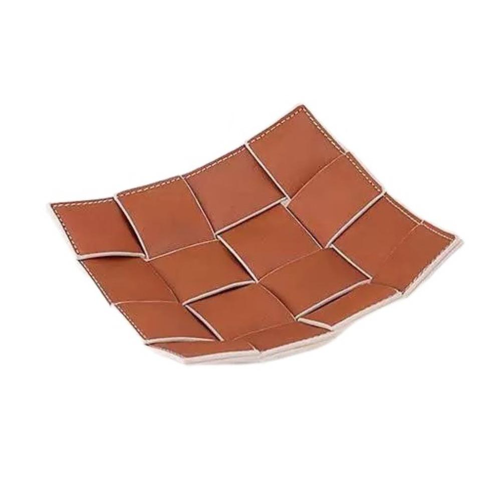 Square Trinket Storage Dish Multi-functional Miscellaneous Storage Tray Entrance Key Tray Home L коричневый