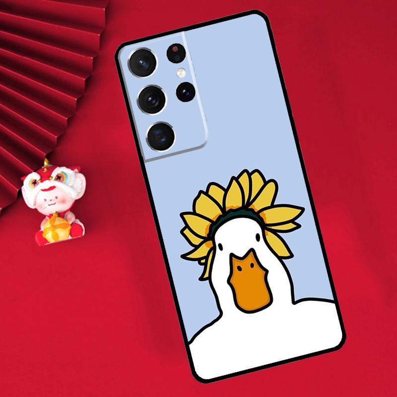 Cartoon Cute Animal Duck Case For Samsung Galaxy S26 S25 S24 Ultra S21 S20 S22 S23 Ultra S10 Plus S25 FE Cover Funda