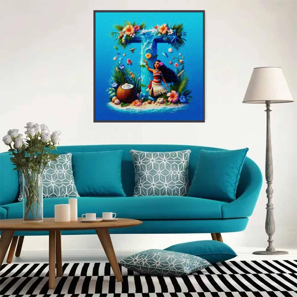 DIY Diamond Painting Round Diamond Motana and The Letter T Full Diamond Mosaic Home Decoration Painting Cross Stitch Kit