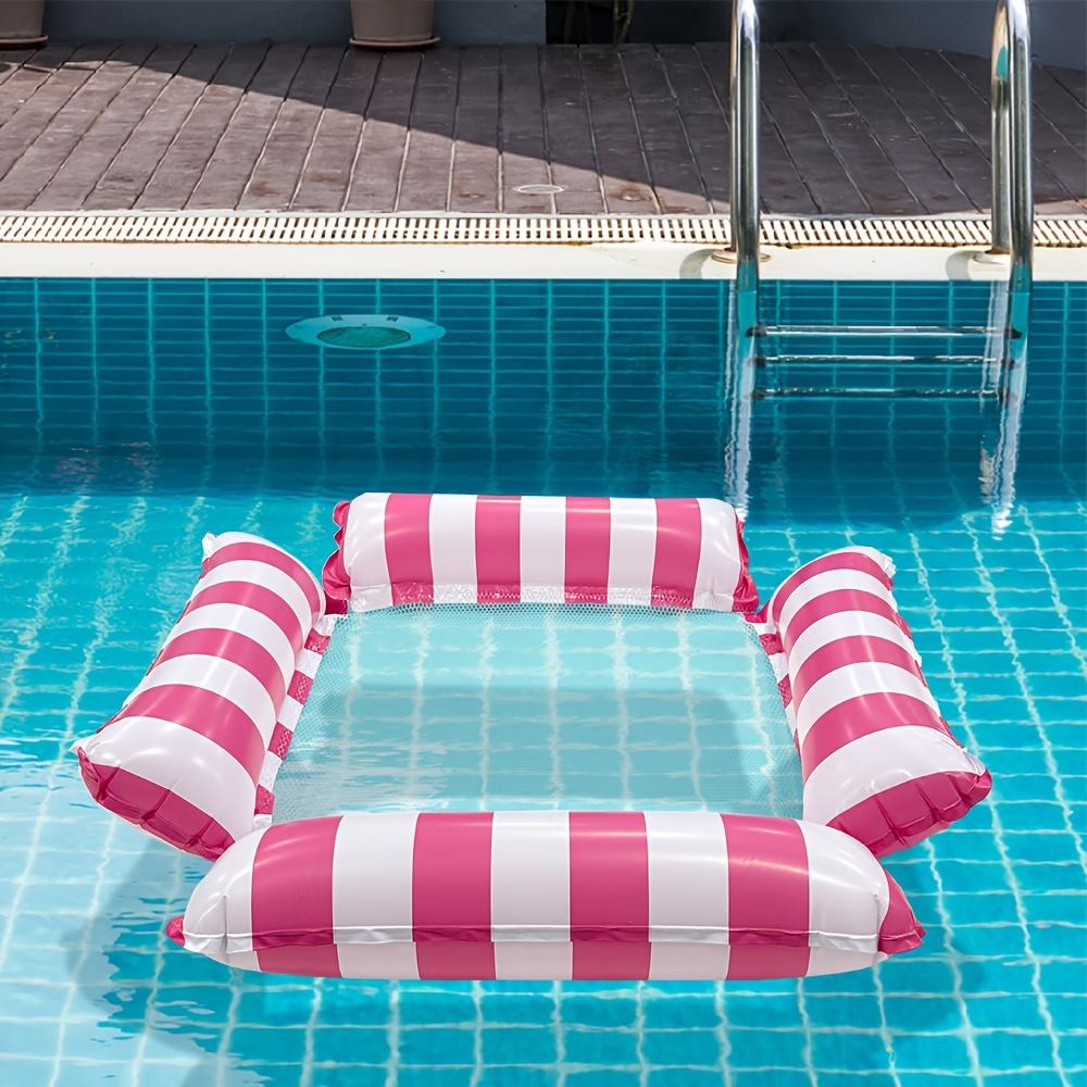 Inflatable Water Hammock Swimming Pool Floating Bed Foldable Summer Lounger Chair for Adult Beach Vacation Party