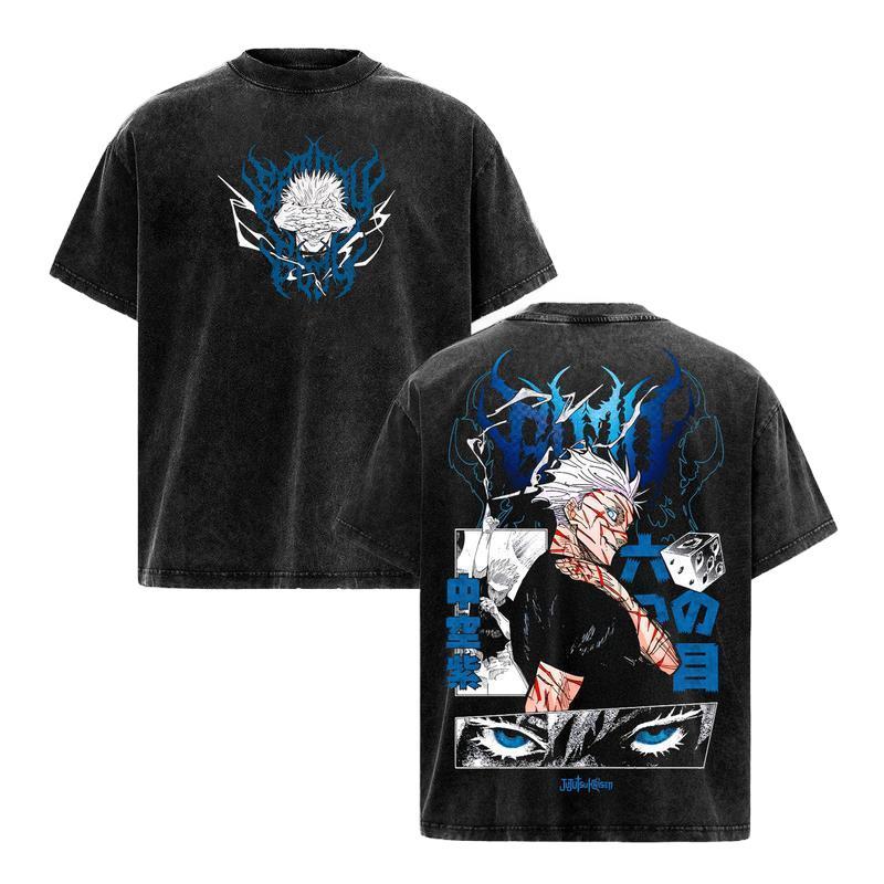 Neues Japan Yuta Okkotsu Grafik-T-Shirt Jujutsu Kaisen Anime Gewaschenes Oversized-T-Shirt Herren Damen Kleidung Baumwolle Kurzarm-T-Shirts