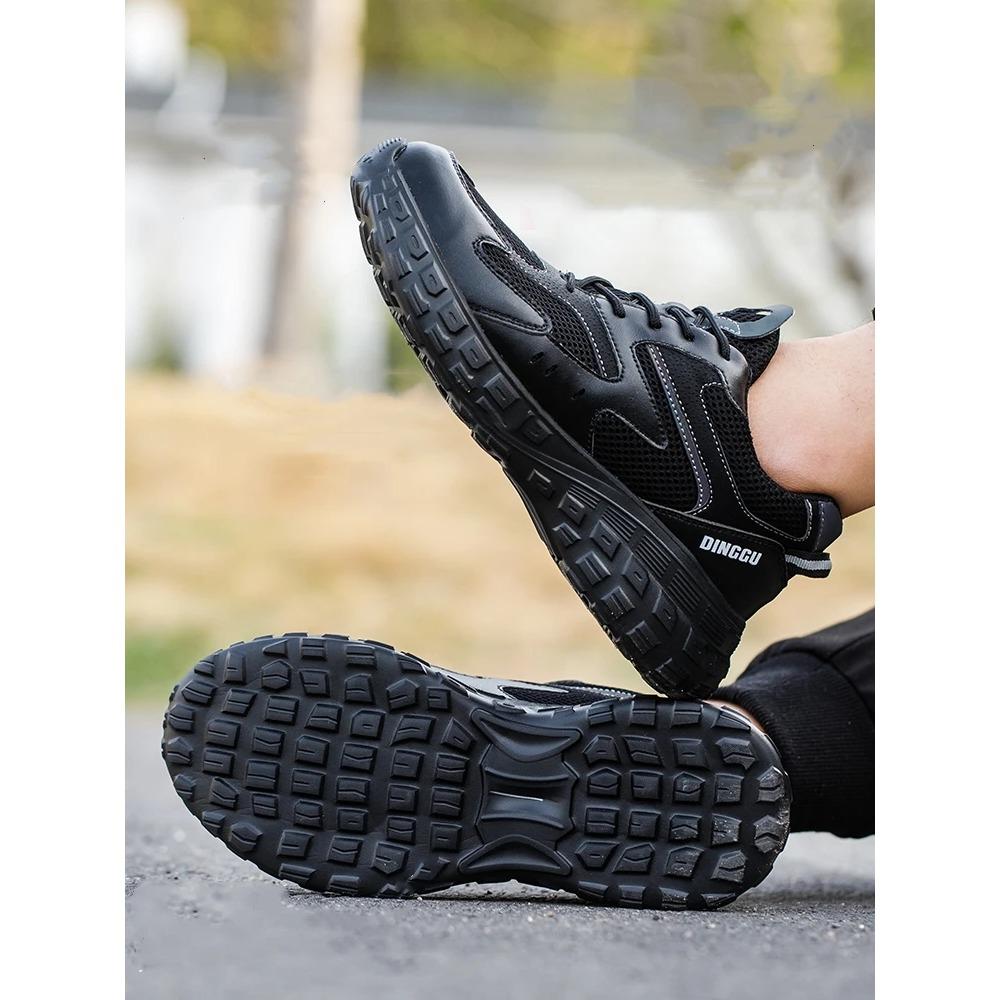 Sicherheitsschuhe für Herren, Anti-Smash- und Pannenschutz, Arbeits-Sneaker mit Stahlkappe, leicht, bequem, Schutzstiefel