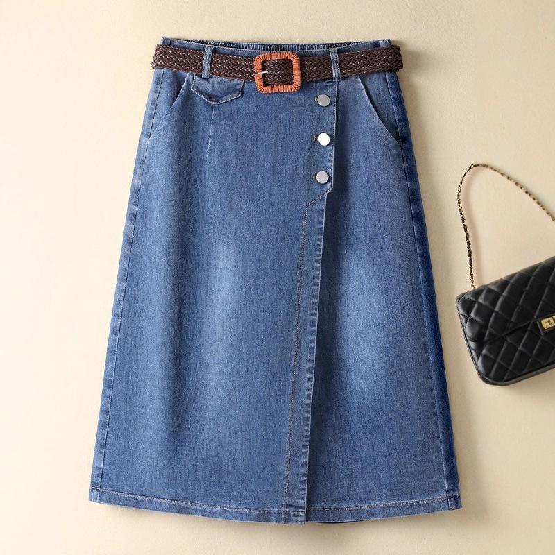 Denim Skirt with Half Body Thin Skirts for Women Summer Cropped Pants New Style Skirts High Waist Loose Wide-leg Pants Shorts