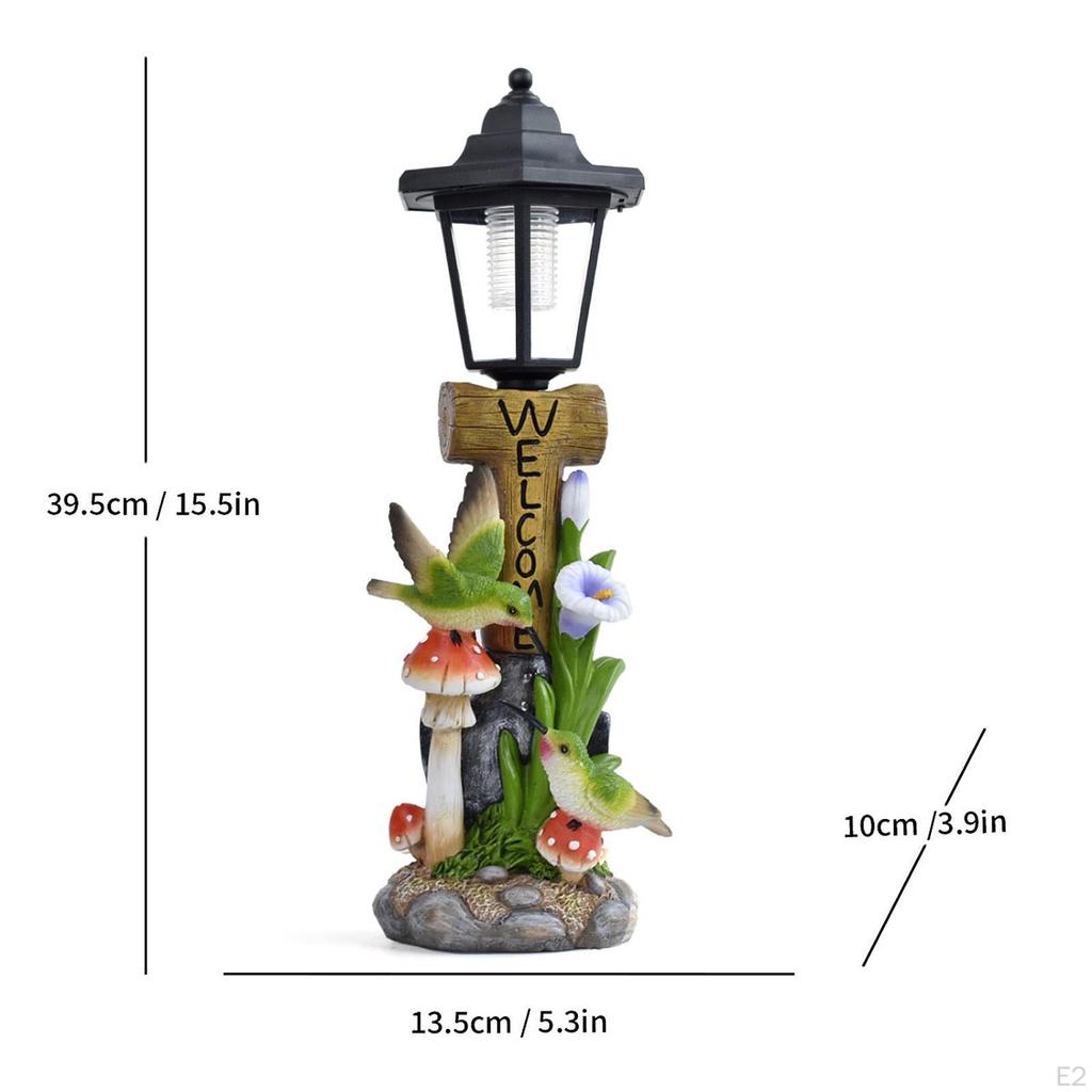 Garden Bird Statue Solar Light Creative Night Lamp Patio Decorative for Stairs