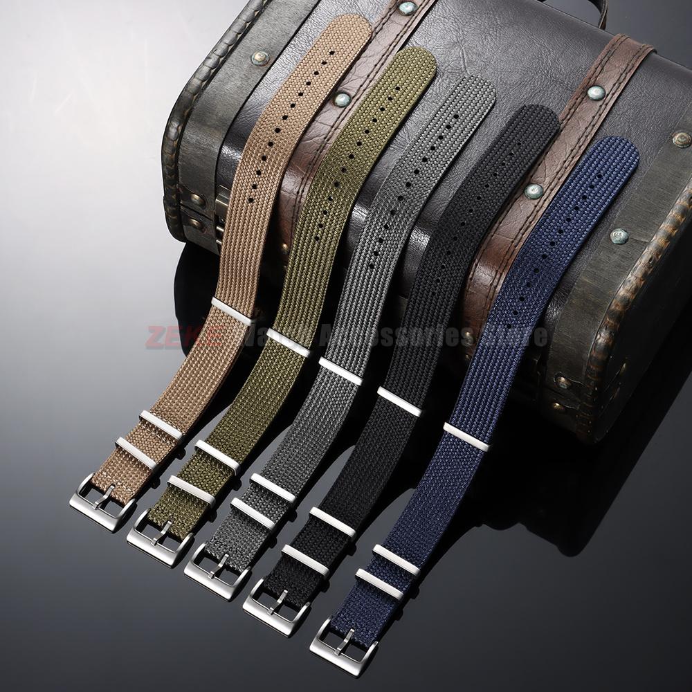 18/20/22mm Retro Woven Military Nylon Fabric Watch Strap for Omega for Citizen for Seiko Band One Piece Army Universal Bracelet