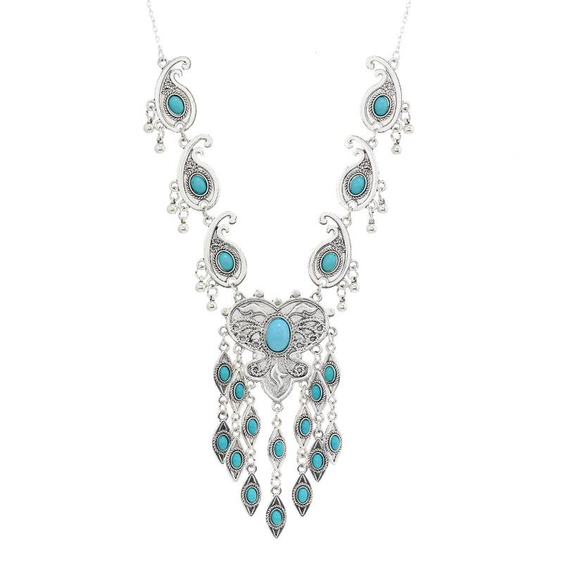 Long Tassel Necklace Vintage Exotic Bohemian Vacation Bracelet Earrings Travel Photography Suit Women