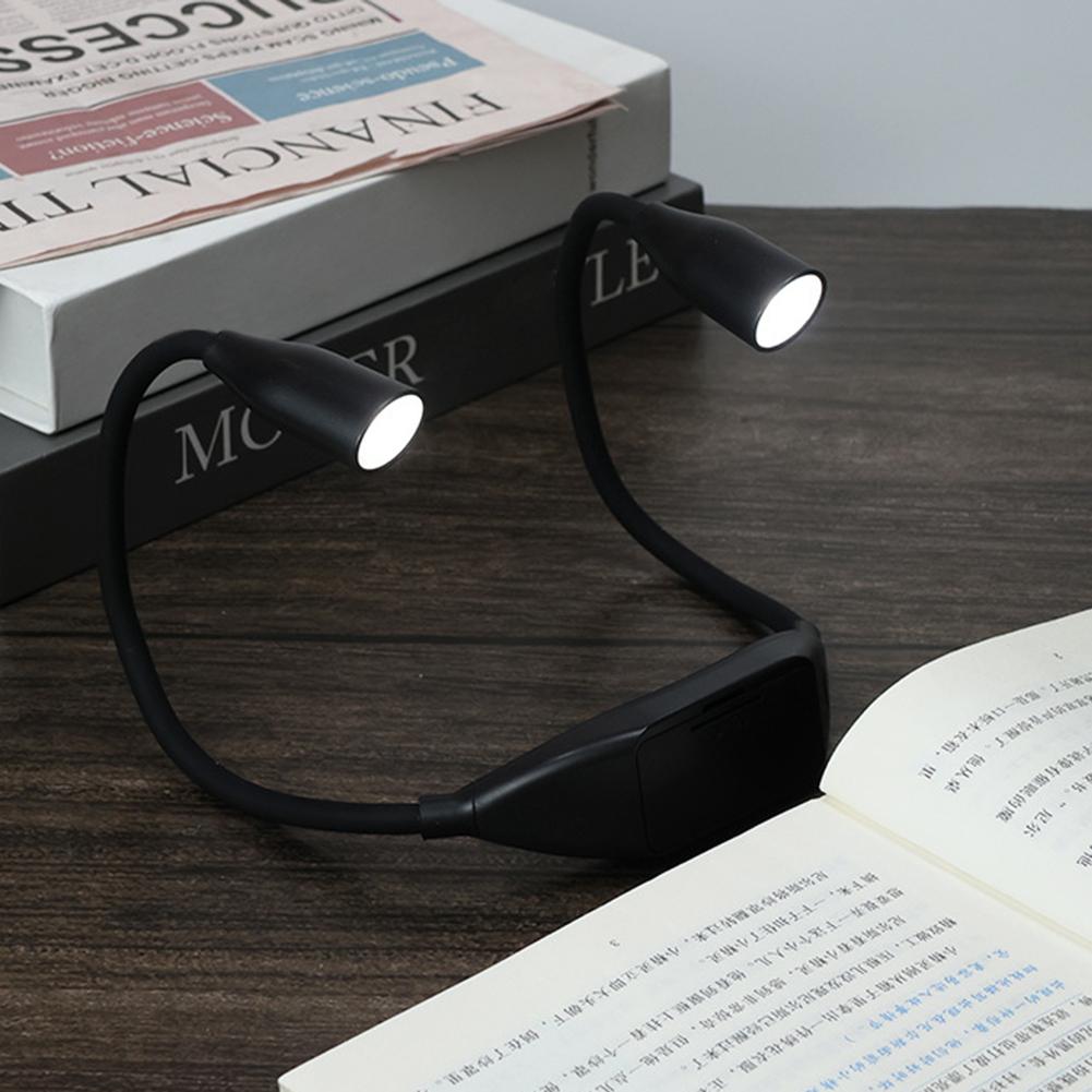 LED Neck Reading Light Bendable Arms Book Light Adjustable Brightness Hands Free Reading Lamp Night Light