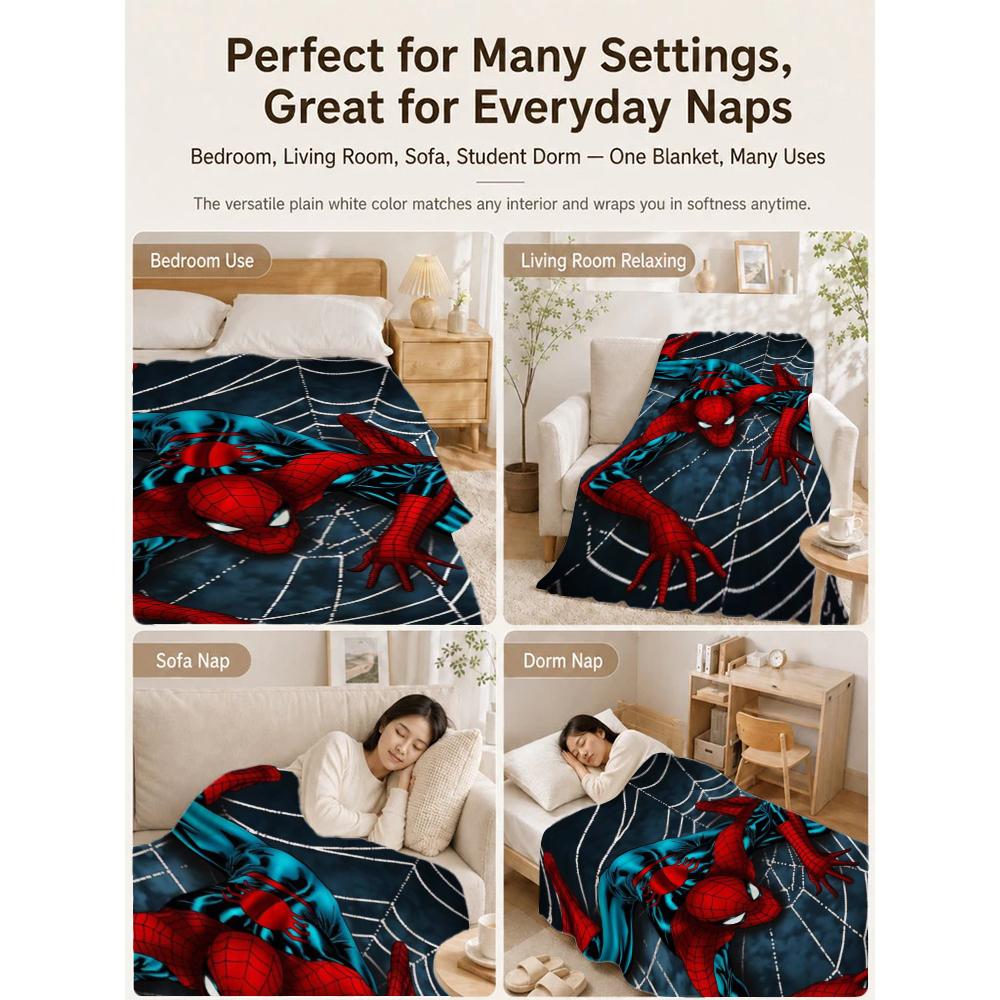 Spider Man Action Pose Blanket Blanket Soft And Comfortable Bedroom Digital Printing Machine Washable