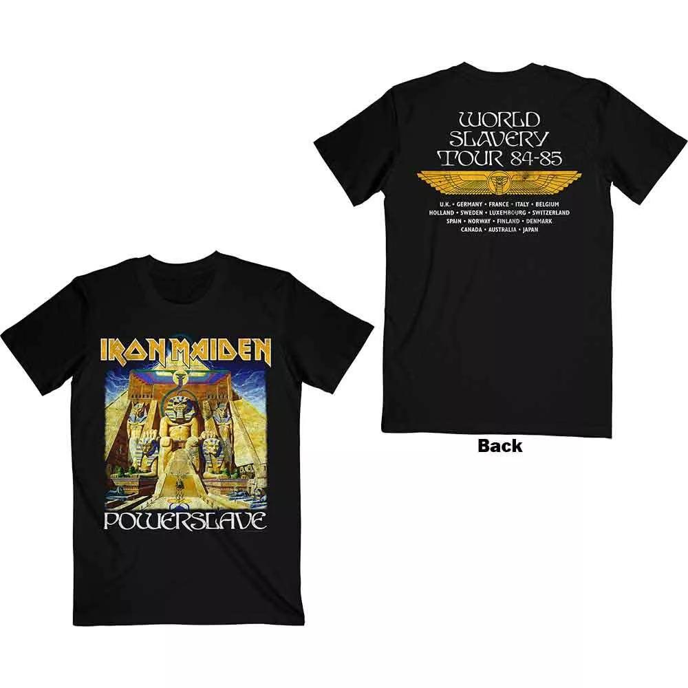 

Классический Рок Метал Футболка Iron Maiden Футболка Powerslave World Slavery Tour Официальная Мужская L