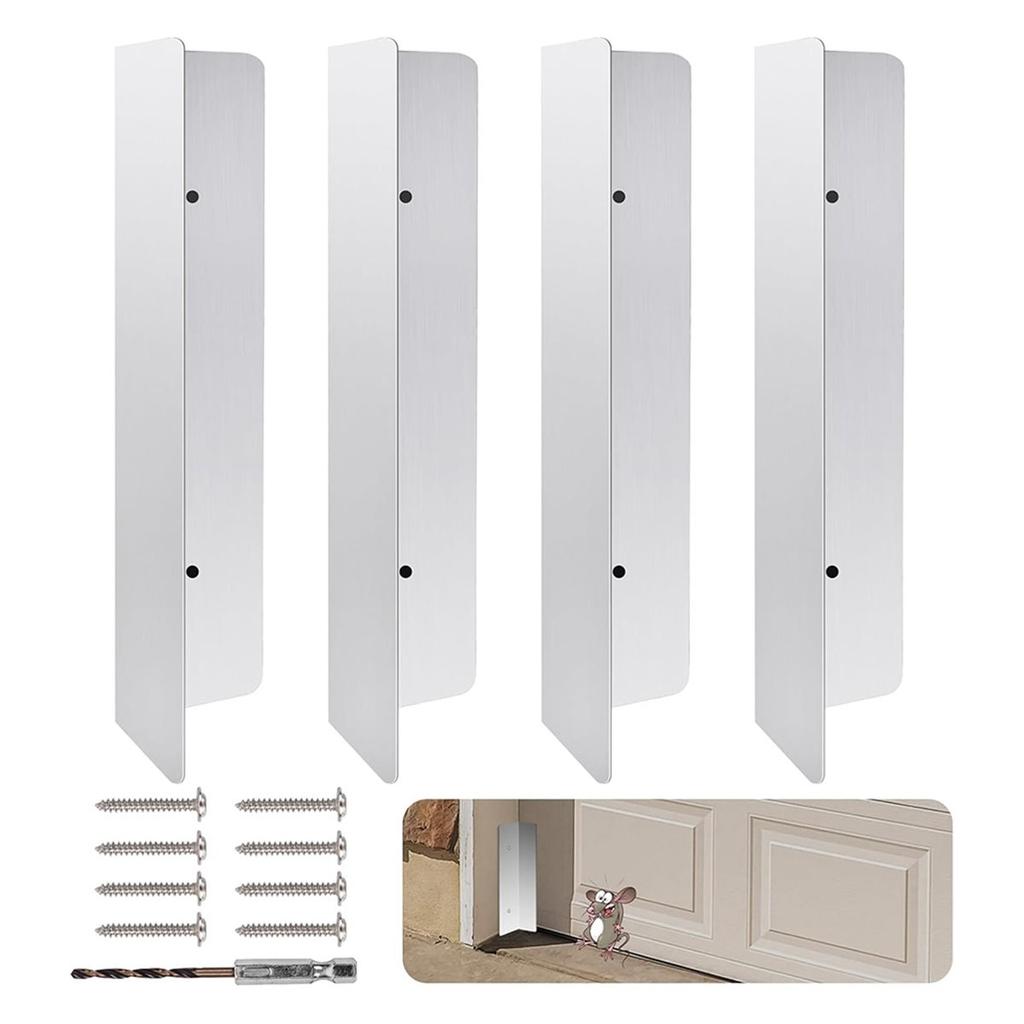 2026 New 4 Pcs Garage Door Seal Guard, Weatherproofing Shield Seal Strip Door Sweep Barrier for Garage Home