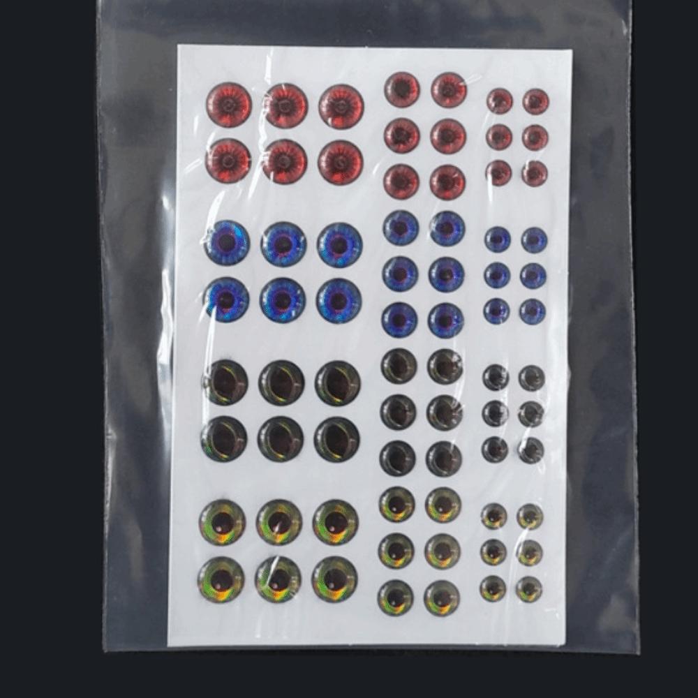 1 Sheets Mixed Color 3D Holographic Fish Eyes 3D Holographic Fly Tying Materials Tackle Repair