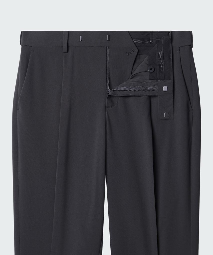 MUSINSA STANDARD [Cooltandard] Wide Hidden Banding Slacks [Gunmetal]