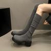 Fashion Design Stretch Fabric Platform High Heels Sock Over-the-Knee Boots Fashion Stretch Slim Long Booties