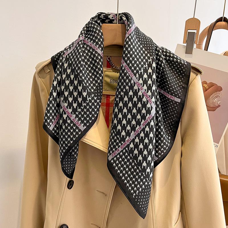 Ren Bomuld Dame Tørklæde Firkantet Foulard Dame Hals Hår Tørklæder Design Printet Hovedtørklæde Mode Pige Tørklæder 2023 Ny