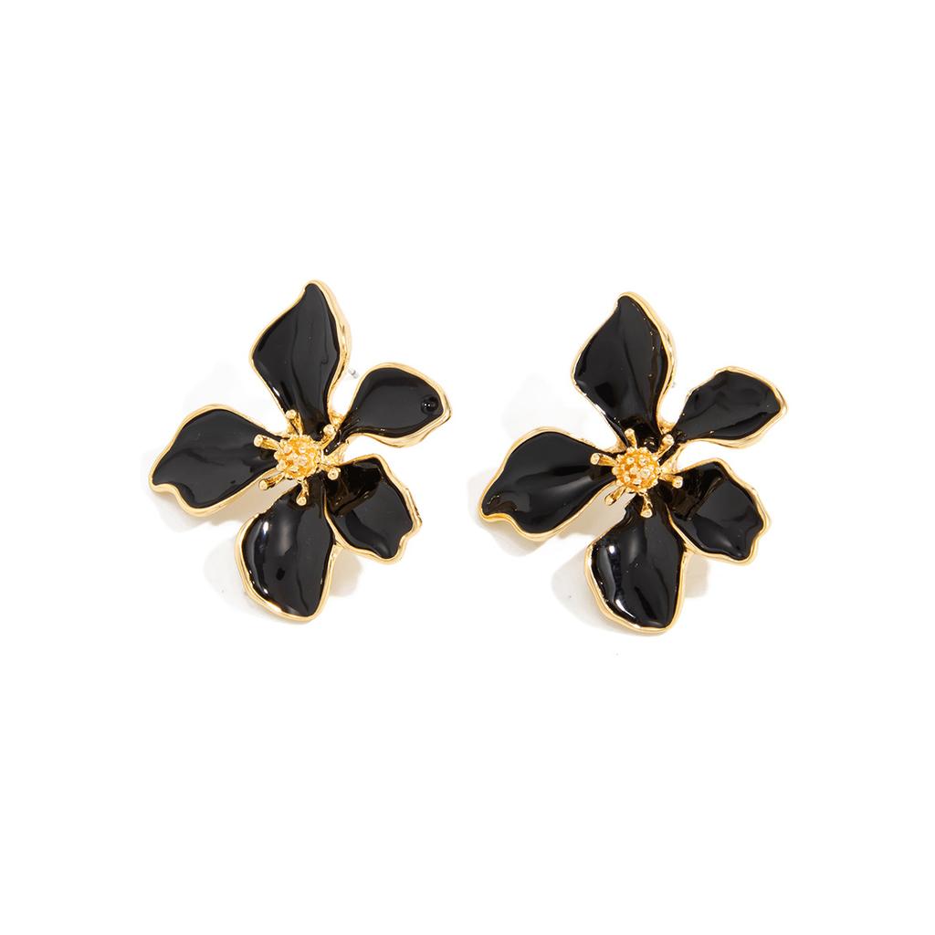 Elegant Minimalist Ins Oil Drop Flower Earrings, Fashion Elegant Alloy Ear Studs For Women