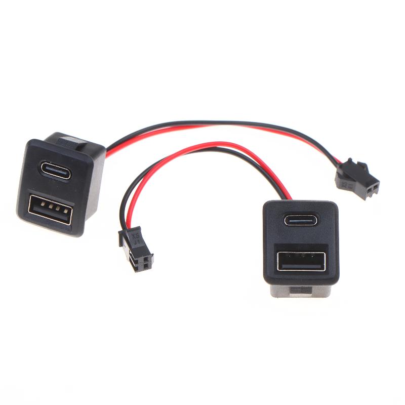 Double Layer Type-C Socket USB Female Base with Cable Connector 1/2/5Pcs for Reliable Device Connection and Charging