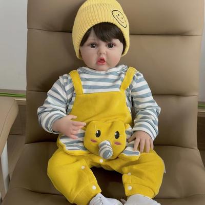 BZDOLL Lifelike 60cm 24 Inch Soft Silicone Reborn Baby Realistic Boy Doll Toy For Girl Cloth Body Toddler Bebe Child Birthday Gift