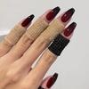 Red & Black French Manicure Wearable Removable Press-On Nail Stickers