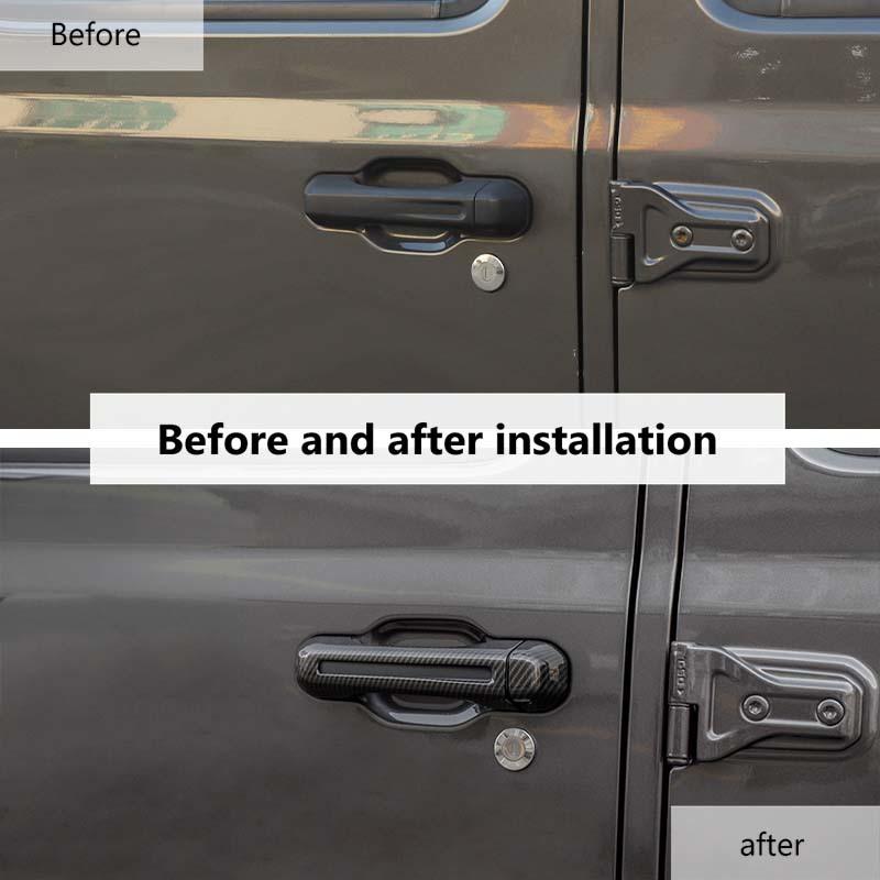 ABS obudowa klamki samochodowej naklejka zewnętrzna dekoracja miski pokrywa dla Jeep Wrangler JL 2018 Up wersja 4-drzwiowa akcesoria zewnętrzne