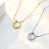 Niche Design Stainless Steel U-Shaped Pendant Necklace Women'S Versatile 18K Gold Horseshoe Collarbone Chain Jewelry