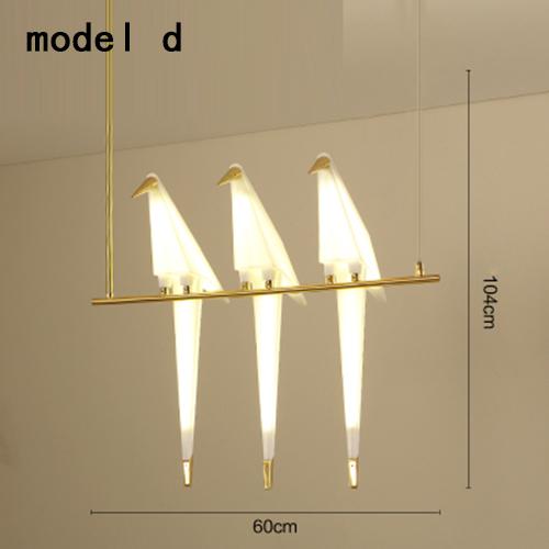 Nordic Pendant Light Gold Bird Cage Living Room Bedroom Origami Bird Light Kitchen Hanging Lamp Dining Room Paper House Lights