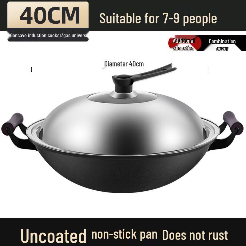 Traditional Double Handle Fine Iron Wok