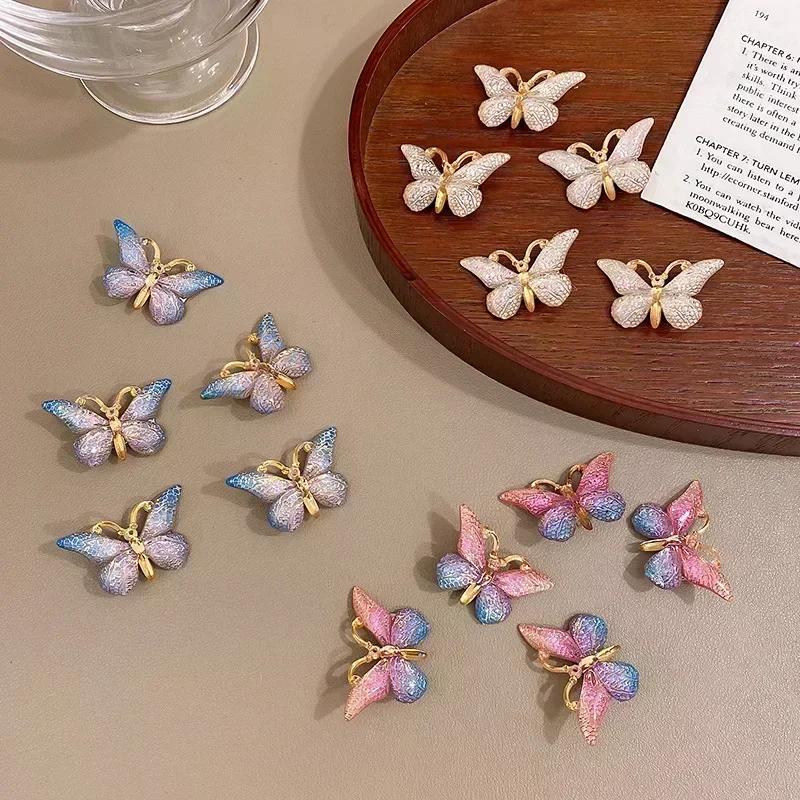 5pcs/set Butterfly Hair Clips Sweet Women Gradient Compact Hairpins Mini Infant Girls Cute Colors Barrette Headwear Attachments