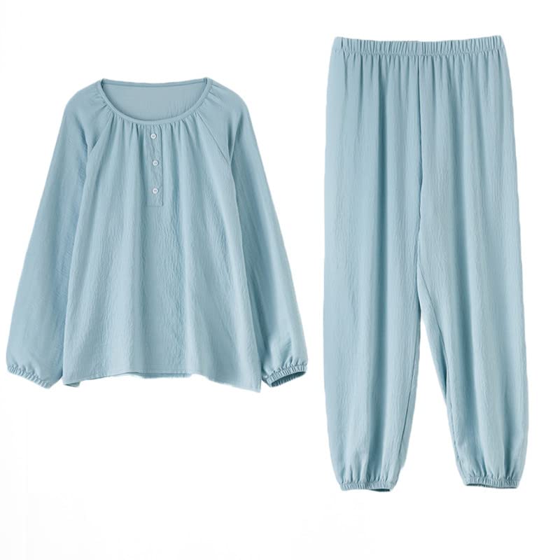 SARADEMUNT Long Sleeves and Short Sleeves and Loose Loungewear for Hospital and Gentle on the Product Blue Women's Pajamas, Pants, Shorts,