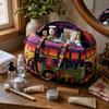 Large Capacity Travel Duffel Bag Printed Carrying Handbag Retro Quilted Duffle Bag  Camping