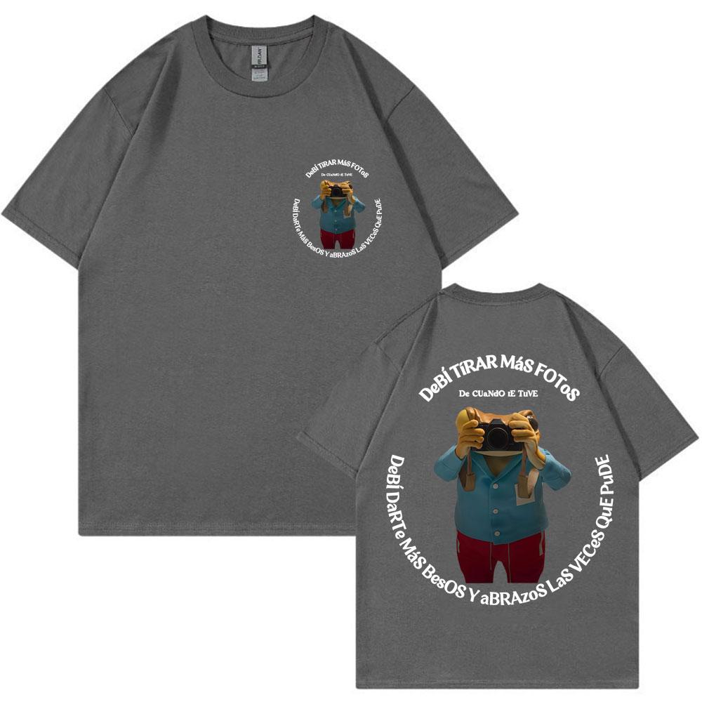 Bad Bunny Debi Tirar Mas Fotos DTMF Impression T-shirt Hommes Femmes Mode Hip Hop T-shirts Populaires Ample Coton Décontracté T-shirt