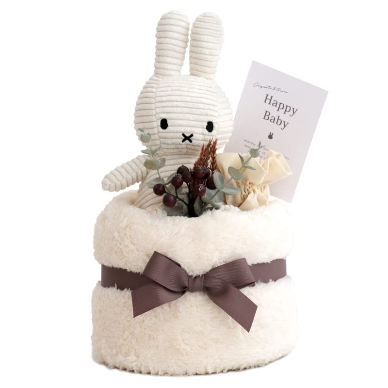 

Miffy Omtsuki Plush Blanket, Baby Gift for Girls, First Toy, Rabbit, Gift for Mom, Celebration, Interior Decoration, Bonton Toys (White)