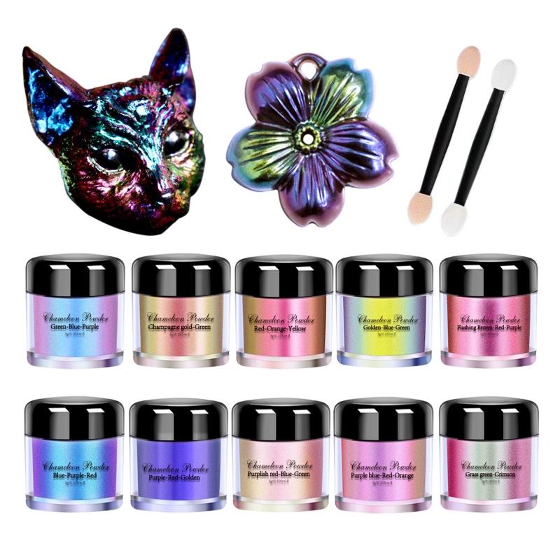 Chameleon Mica Powder,Color Shift Mica Powder for Epoxy Resin,Saturated Color Shifting Chrome Pigment Powder for Nails