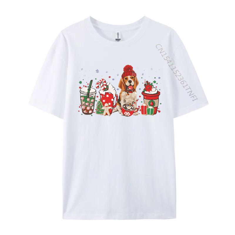 Beagle Dog Lover Merry Christmas Tshirt Graphic Print Tops Men Hip Hop Tee Clothes T Shirt Street Cotton Tshirt S