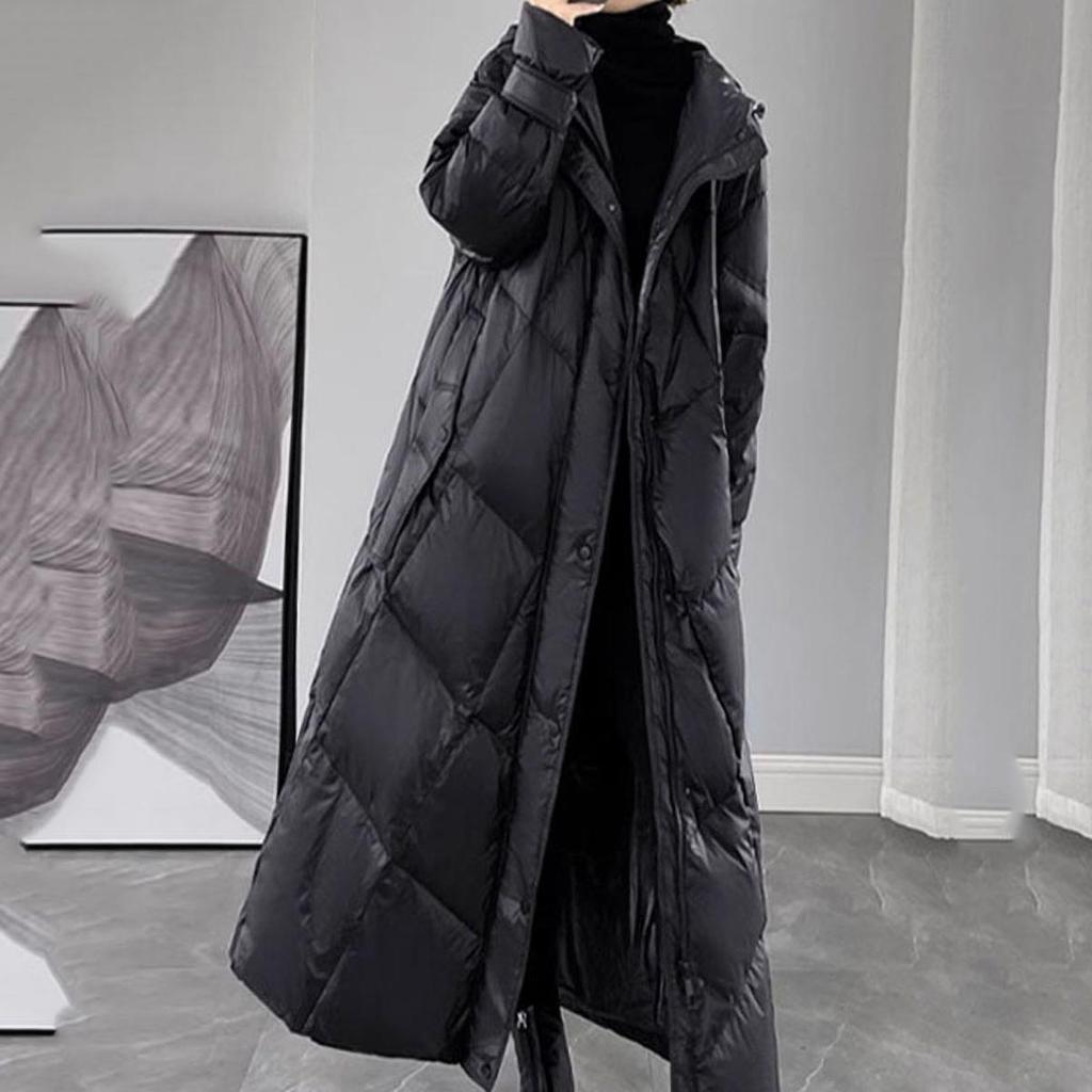 Manteau d'hiver matelassé pour femme, long manteau chaud en duvet, manteau rembourré à capuche, veste pour femme, manteau décontracté