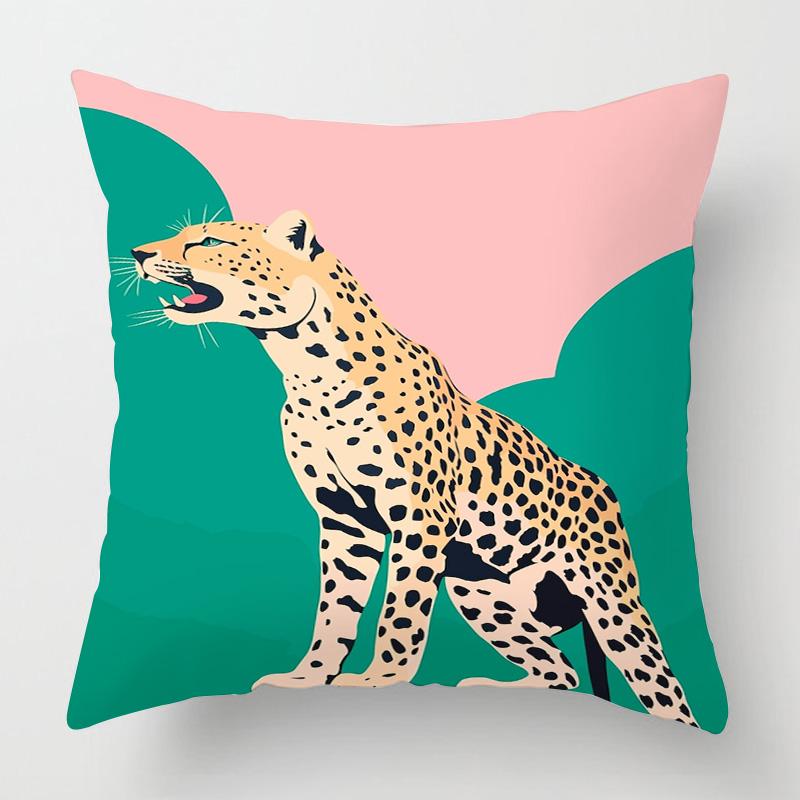 Geometric animal pattern pillow cover 18x 18 inch printed cushion cover machine washable home sofa decoration 45x45cm