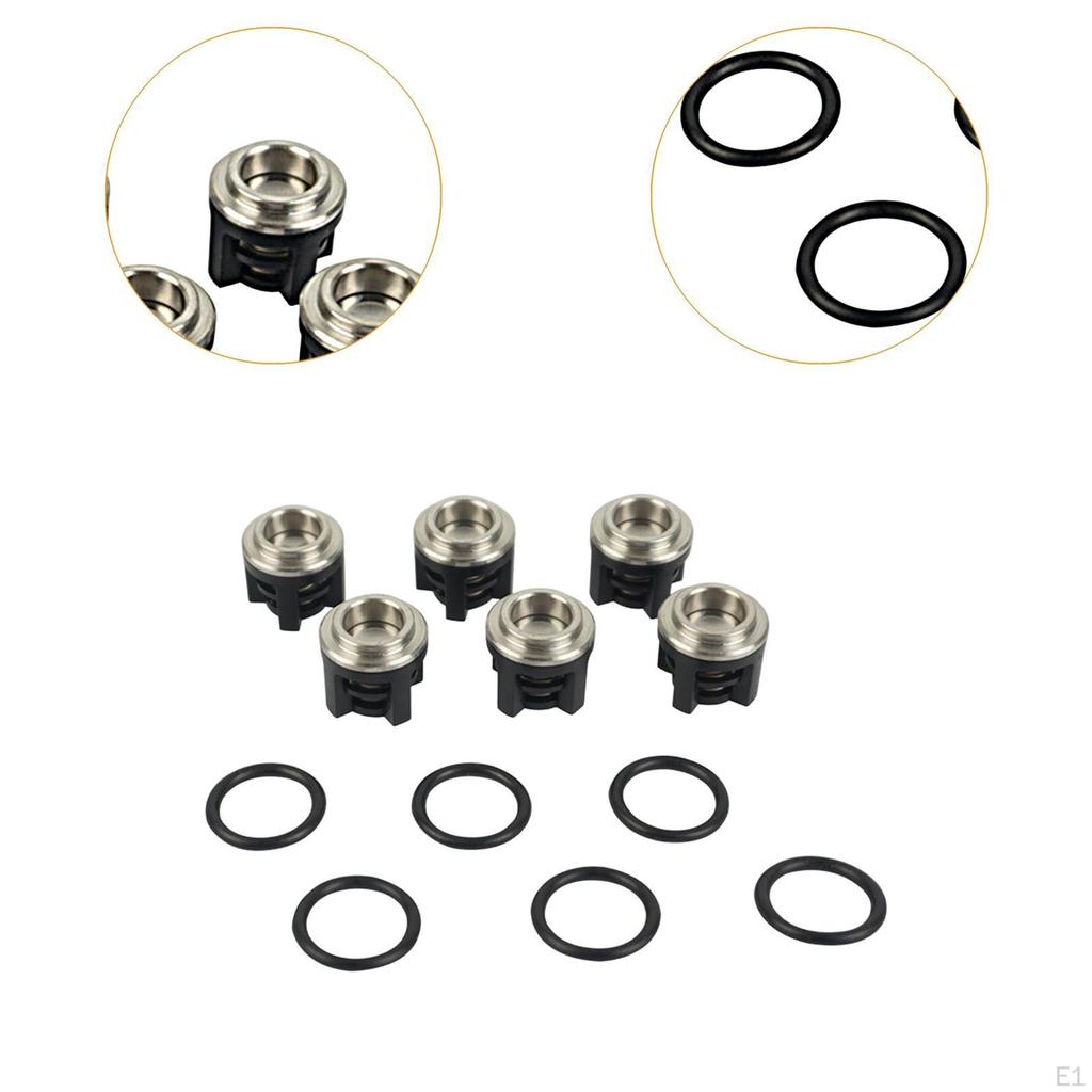 6 Pieces High Pressure Pump Washer Head Repair Kit with O Rings Seal Oil Check Valves Easy To