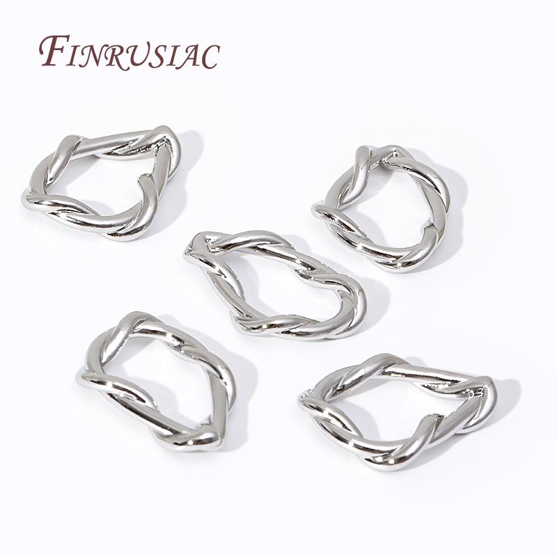 Simple Irregular Twist Closed Ring Connectors Charms 18K Gold Color DIY Earrings Bracelets Connecting Accessories Supplies