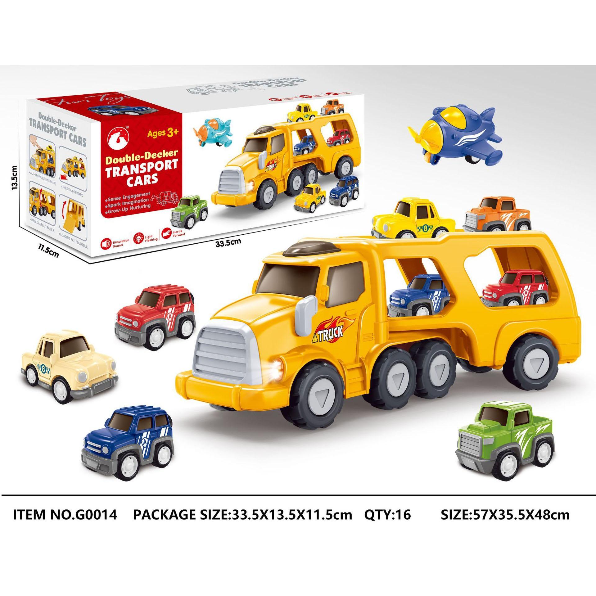 

Большой городской транспорт, акустооптическая инерционная машина для хранения, двухэтажный пожарный самолет, инженерная машина, игрушка для мальчика, подарок 1set жёлтый