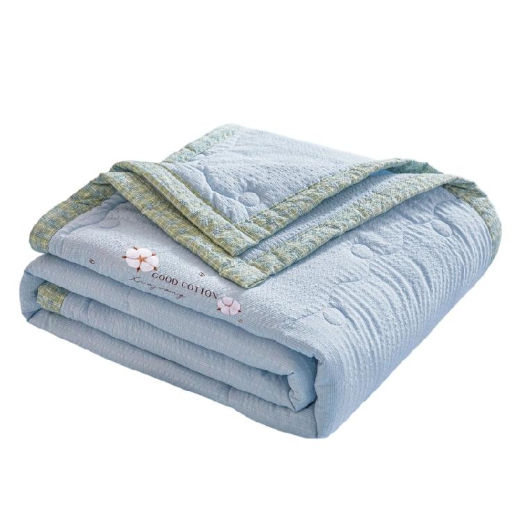 

Thin Throw Blanket With Cooling Fabric Lightweight Breathable Comforter Bedding Quilt For Home Office Or Outdoor Use синій